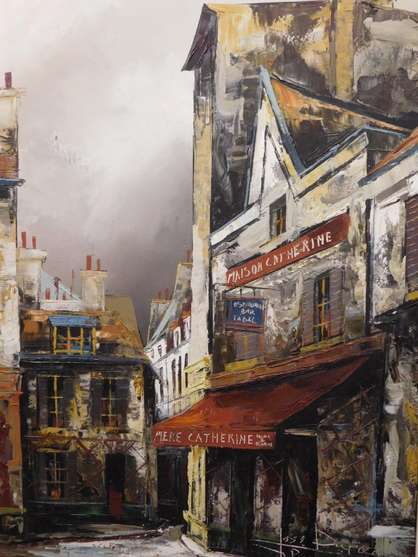 Jose Daroca: Maison Catherine, Paris: Jose Daroca (Spanish, b. 1932): Oil on canvas, signed and dated lower right: Jose Daroca, Paris, 66. Framed. Jose Daroca is a self-taught painter who lived in Paris and had his first solo exhibition i