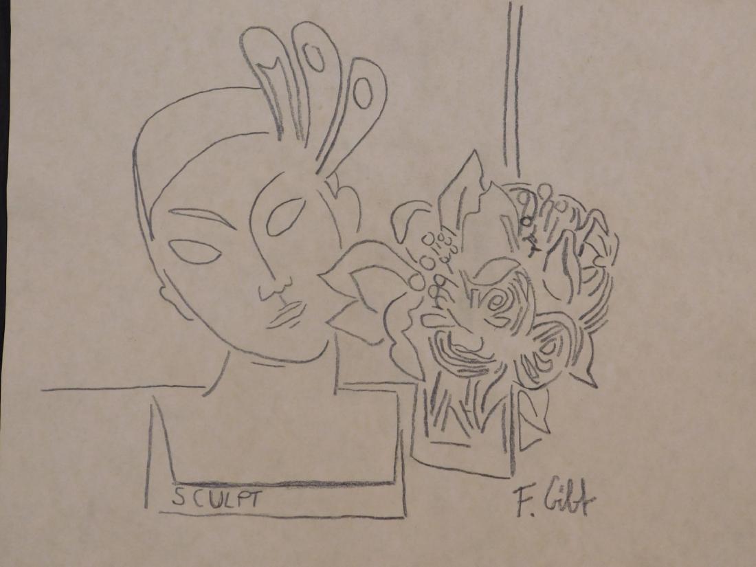 Francoise Gilot: Still Life Drawing of a Bust with (1 of 6)