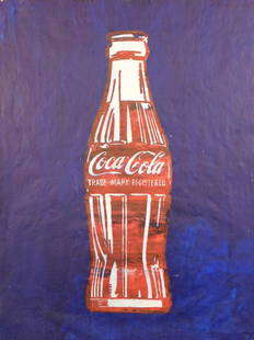 Andy Warhol: Coca Cola Bottle: After Andy Warhol (American, 1928-1987): screenprint on newsprint, signed Andy Warhol and numbered 58/100 bottom left, unframed. Andrew Warhola was an American artist, director and producer who was a