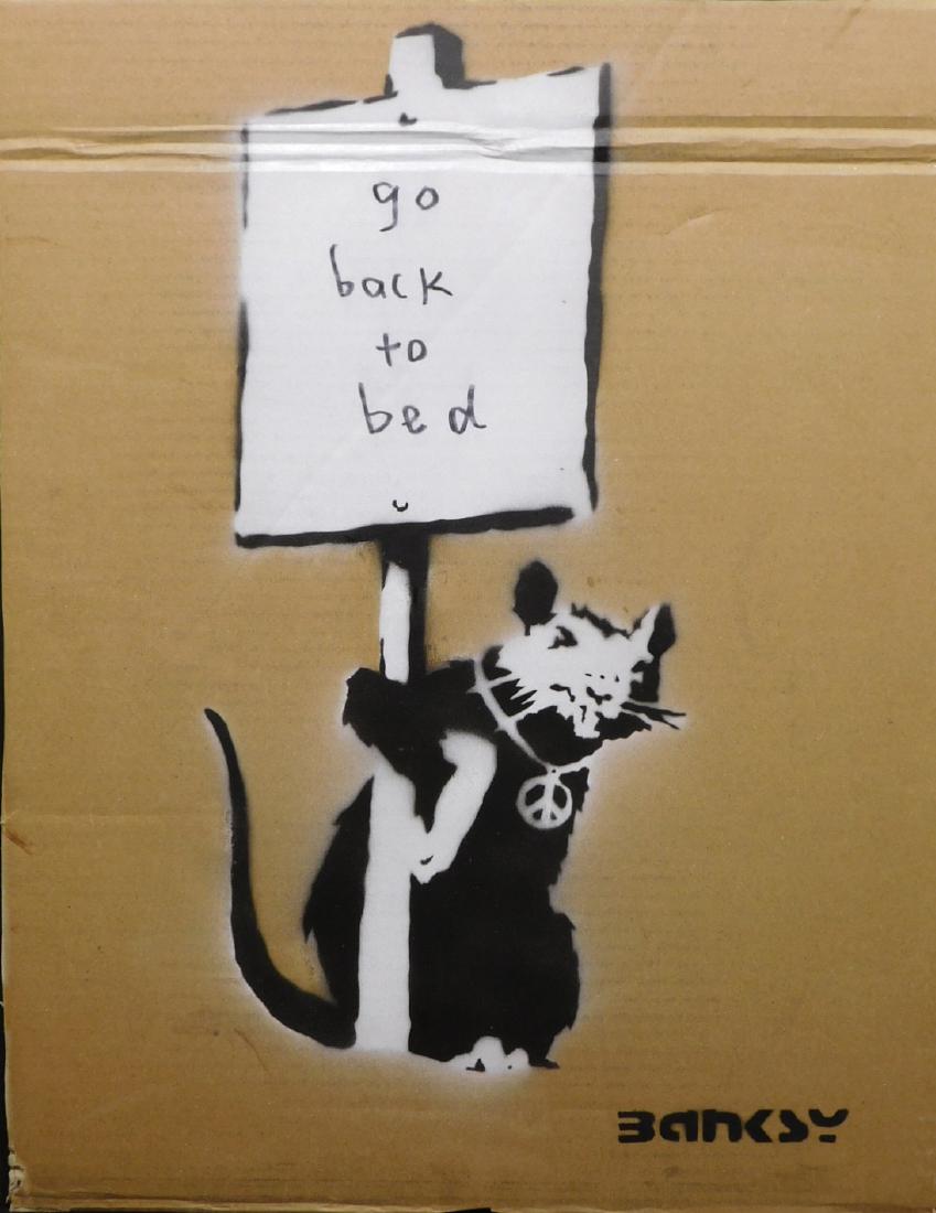 Banksy: go back to bed (1 of 6)
