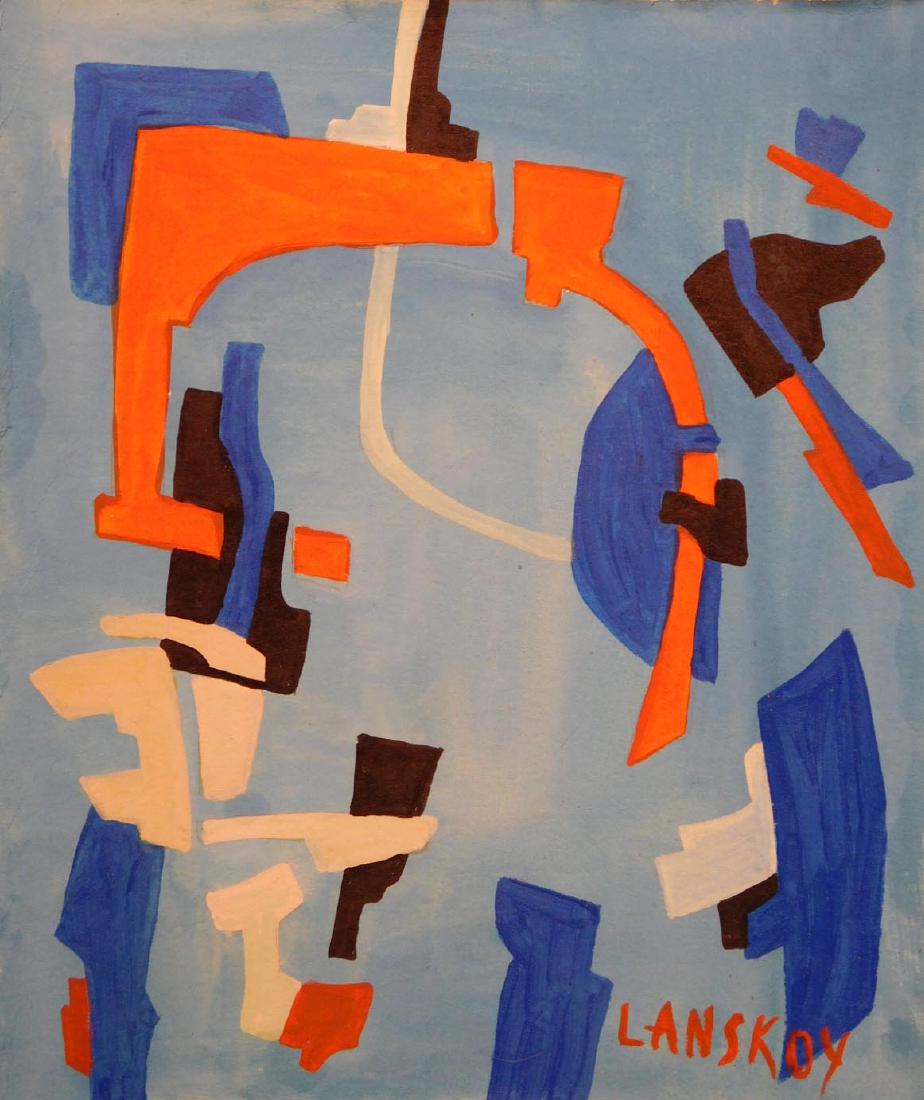 Andre Lanskoy: Abstract Composition: Andre Lanskoy (Manner of/attributed): Abstract Composition, gouache on paper, signed Dimensions: 9.25 x 8 in. imagebr>