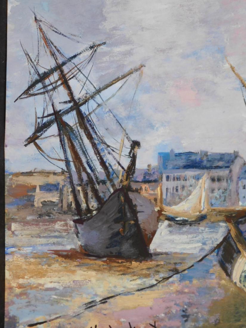 Claude Monet: Low Tide: Claude Monet (French, 1840-1926) in the manner of: tempera on paper, signed Monet bottom, unframed. with certificate from Galeria Rusticana, Venice. Monet was a founder of French Impressionist paintin
