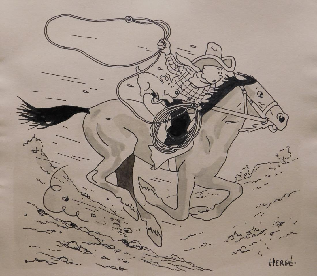 Herge: Tintin and Milou (Snowy) on Horseback (1 of 4)