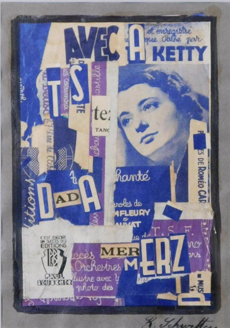 Kurt Schwitters: Mixed Media Collage in Purple and Blue (1 of 9)