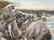 River Scene Antique Oil Painting - 6