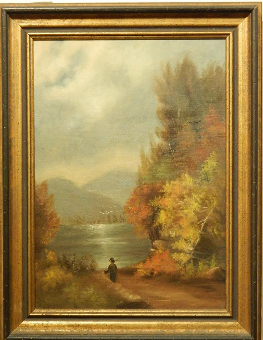 White Mountain School: Landscape with Fisherman, c.1889 (1 of 7)