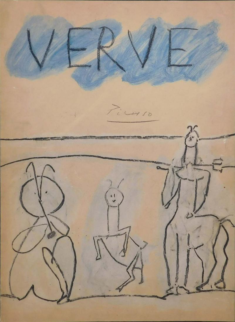 Pablo Picasso , After: Signed Back Cover of Verve (1 of 1)