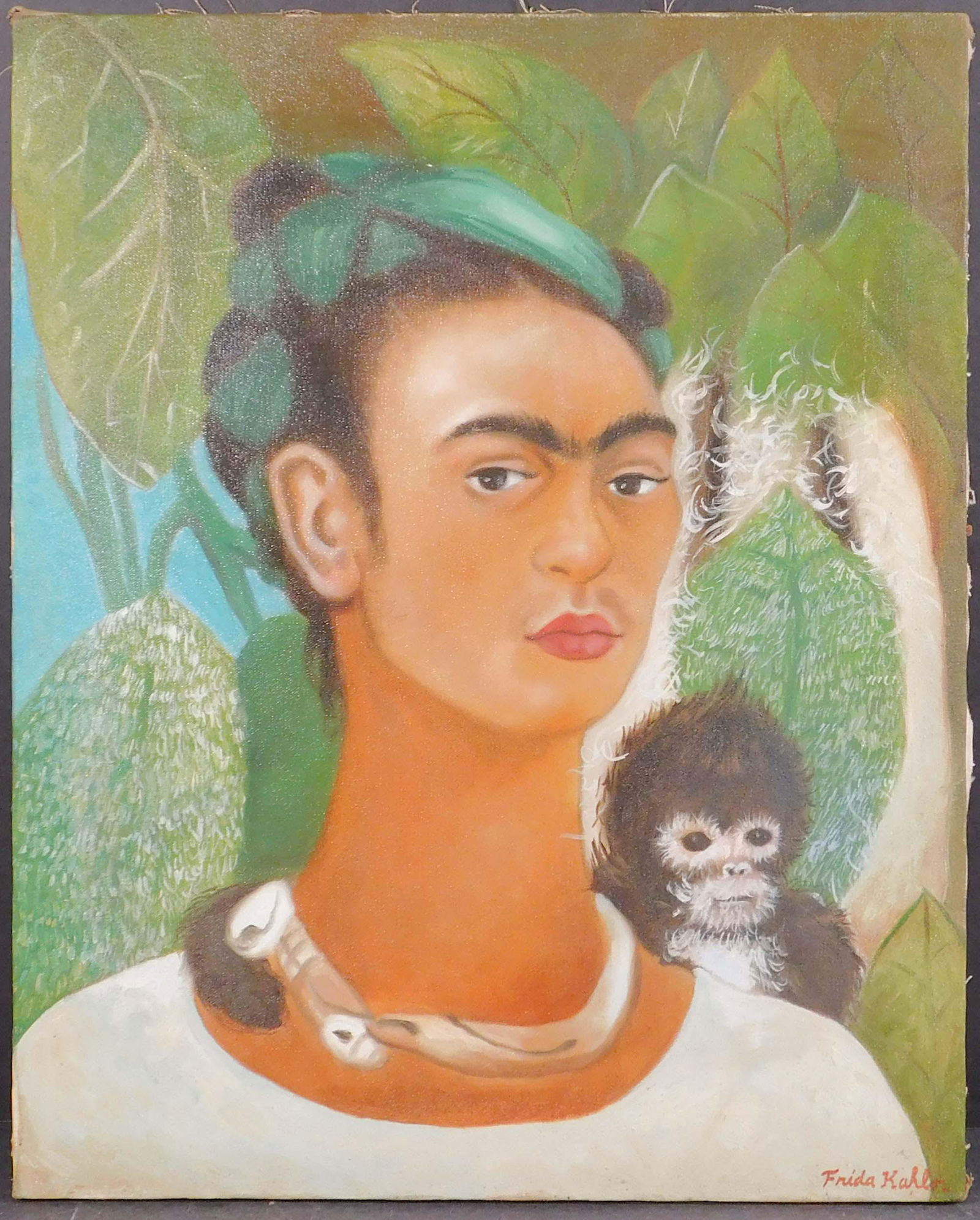 After Frida Kahlo: Self Portrait with Monkey (1 of 11)