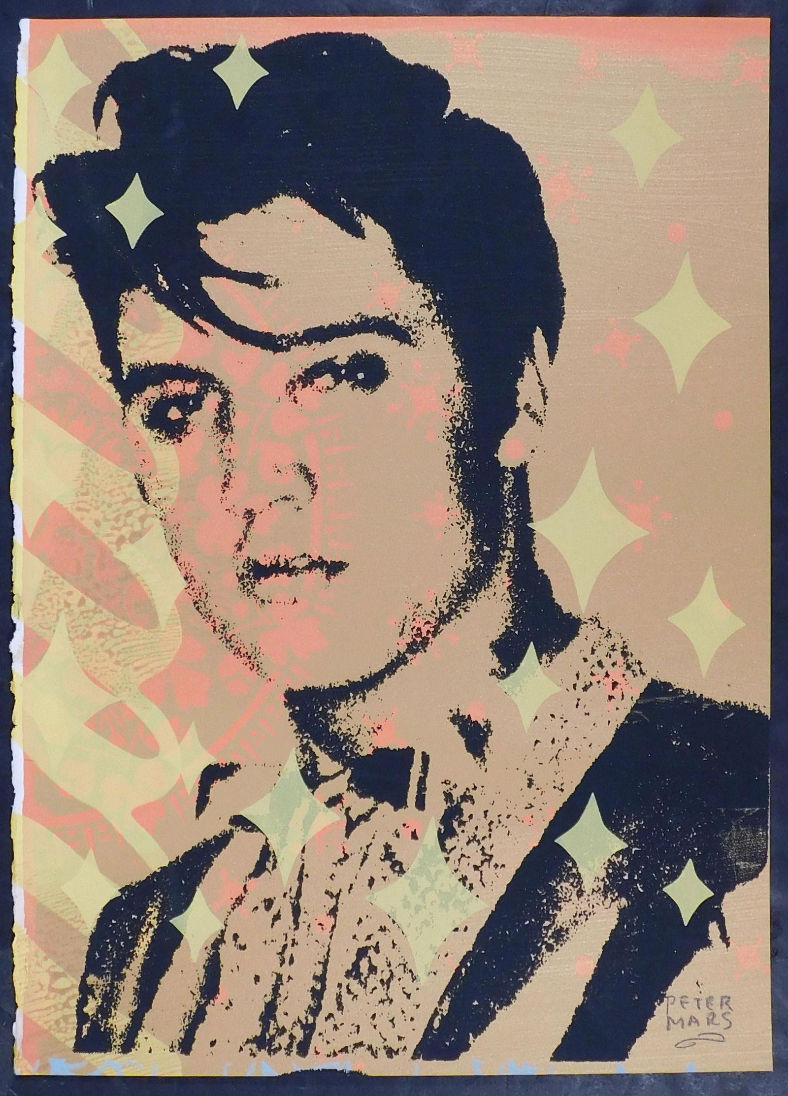 Peter Mars: Automatic (Elvis): Peter Mars (American, b 1959): Automatic (Elvis, Southern Dreamboat). Hand-signed Original hand-pulled serigraph/silkscreen on archival paper. Signed and titled with inventory numbers verso. Inspired