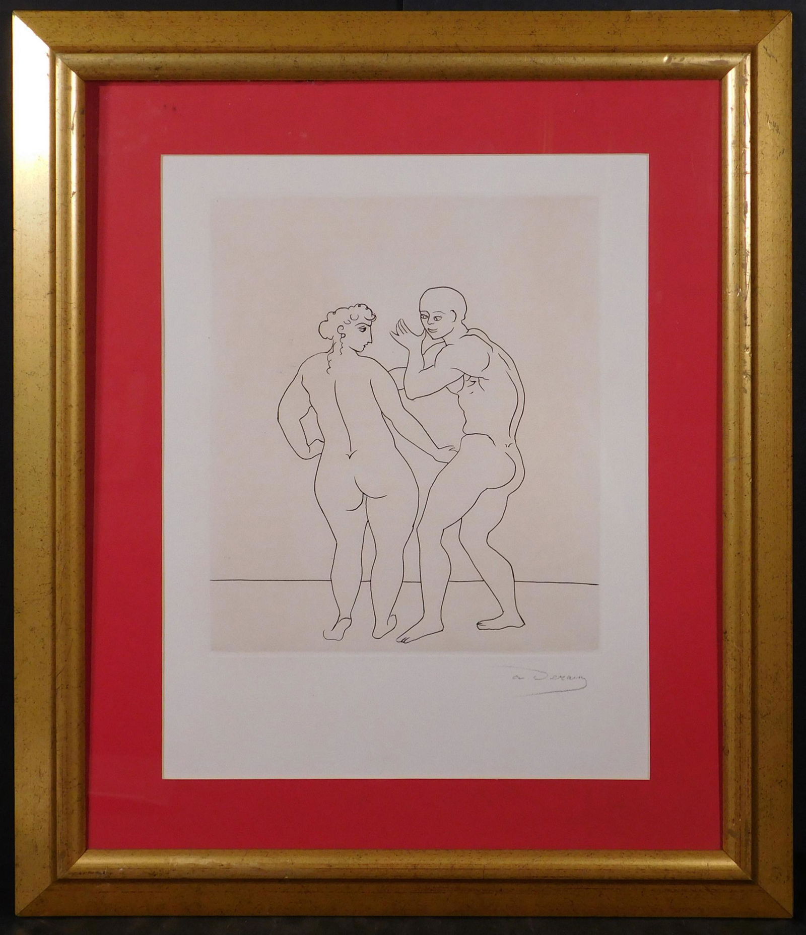 Andre Derain, After: Etching From the Satryicon: Andre Derain (French, 1880-1954) After: Etching From the Satryicon Portfolio. 1951. Limited edition etching . Signed in pencil lower right, framed. According to the documentation accompanying this lot