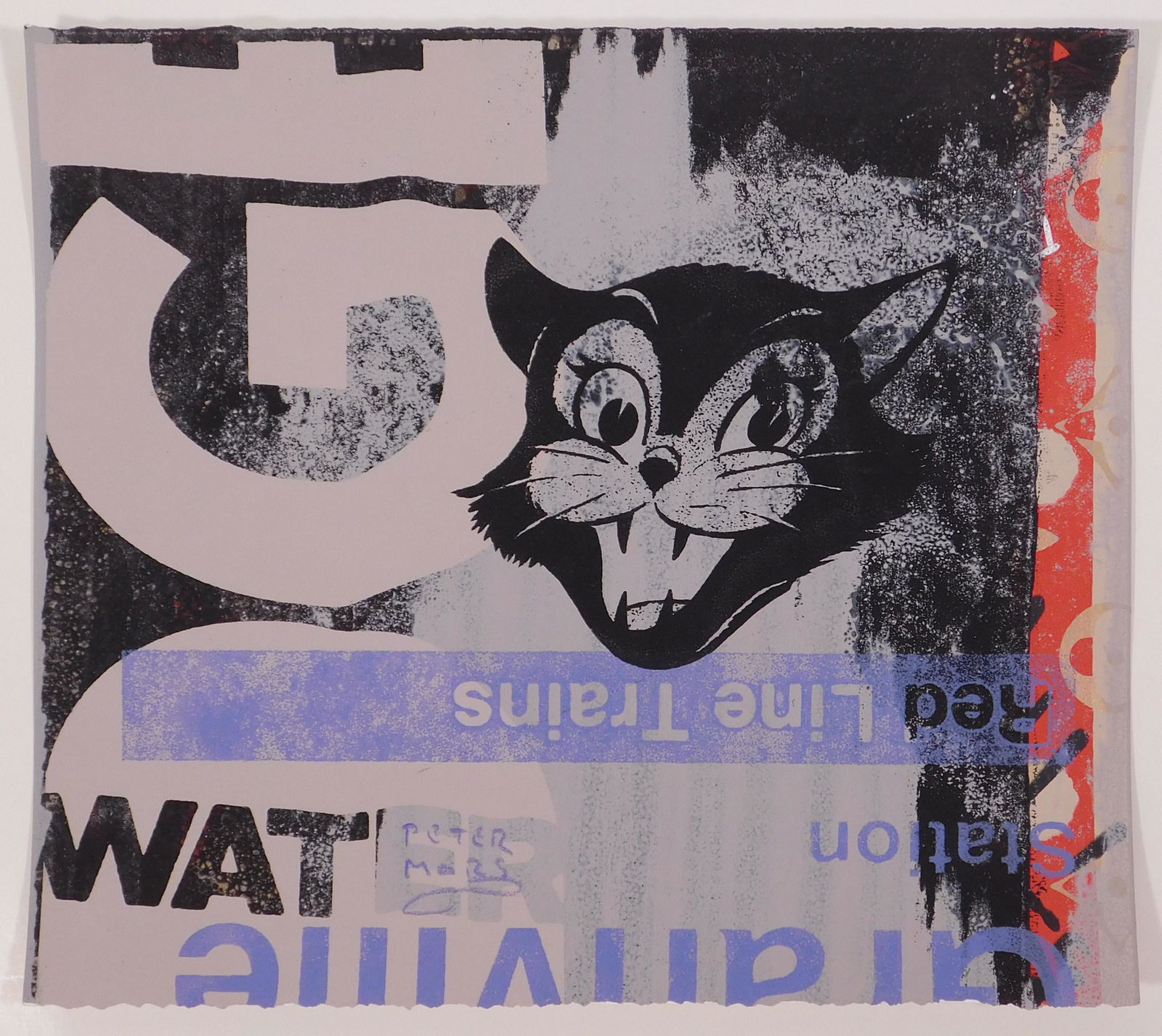 Peter Mars: Nine Lives Alley Cats, Chicago Redline: Peter Mars (American, b 1959): Nine Lives Alley Cats, Chicago Redline. Hand-signed Original hand-pulled serigraph/silkscreen on archival paper. Signed in crayon, embossed, and counter-stamped verso. I