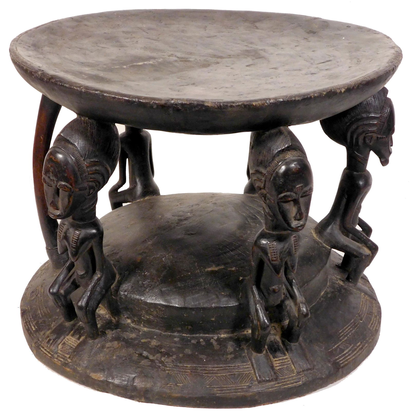 Portable Stool w/ Five Figures, Baule People, CÃ´te (1 of 10)