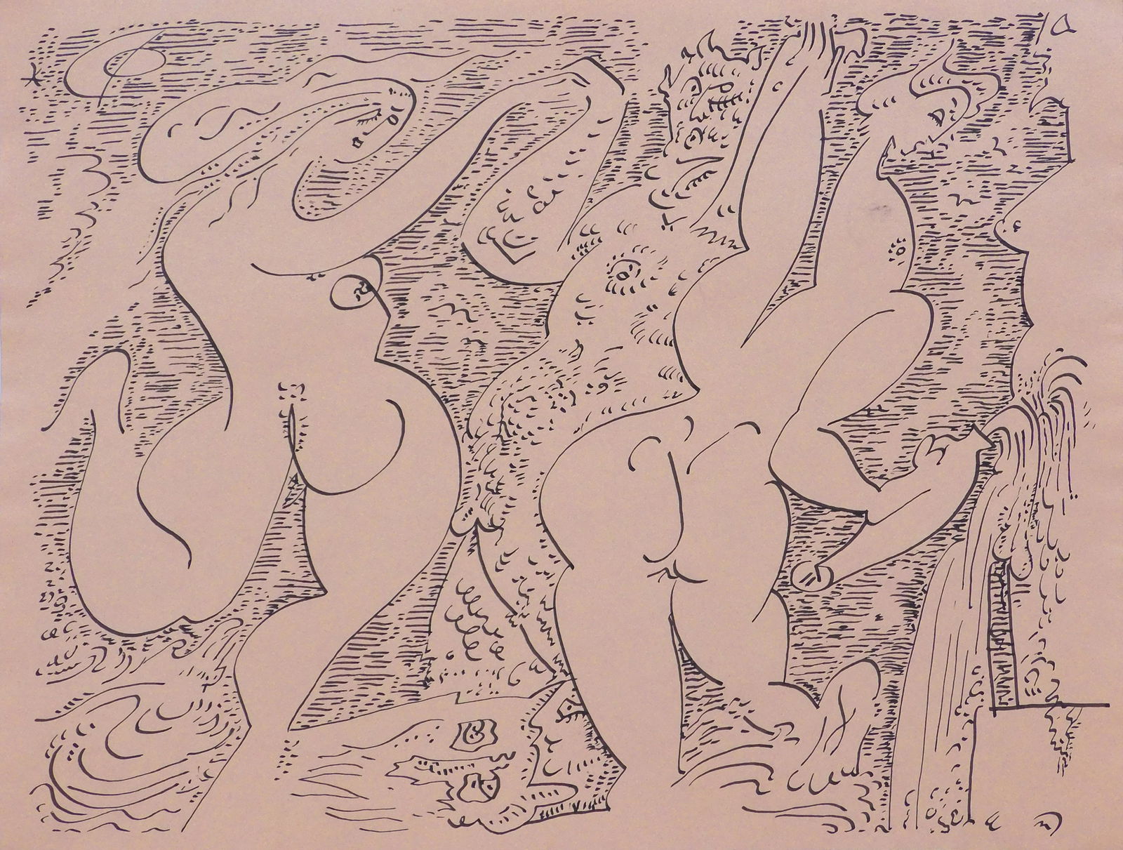 Andre Masson, Manner of/ Attributed: Femme et faunes (1 of 13)