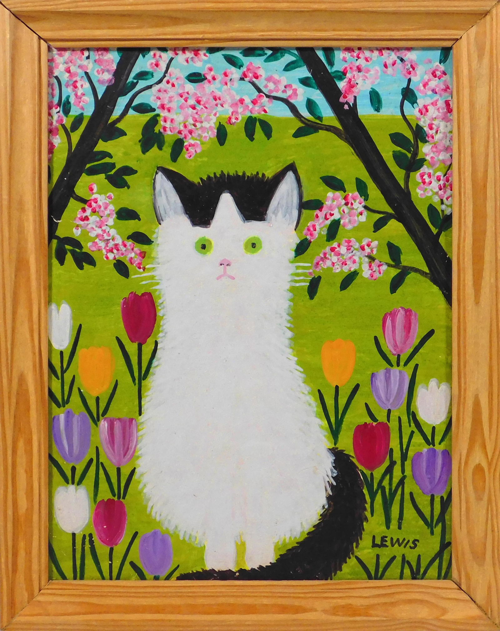Maud Lewis, Manner of/ Attributed:  Black and White Cat (1 of 17)