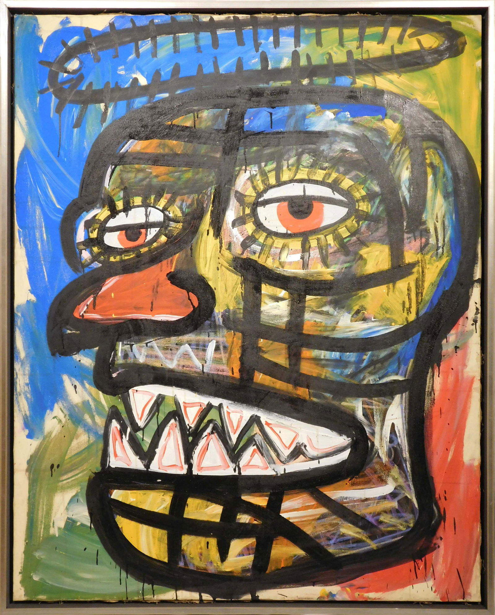 Jean-Michel Basquiat, Attributed: Face w/ Halo of Thorns (1 of 8)