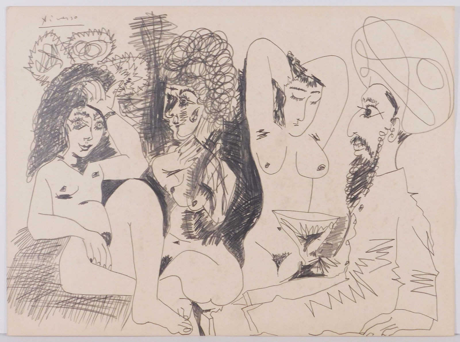 Pablo Picasso, Attributed: Trois Femmes et un Homme (1 of 10)