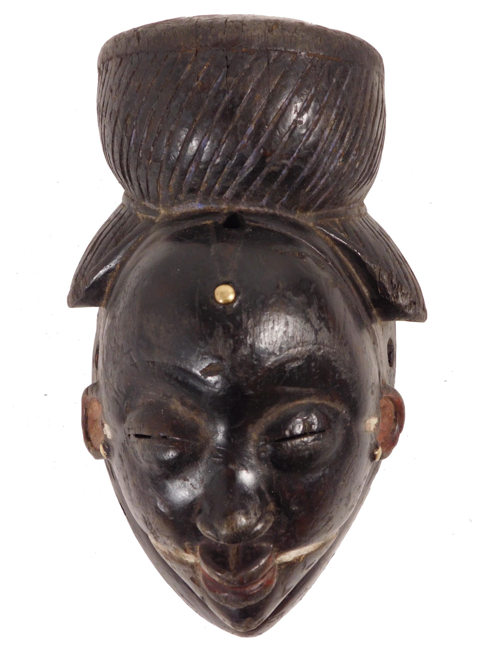 Blackened Ikwara Night  Mask, Punu, Gabon (1 of 4)