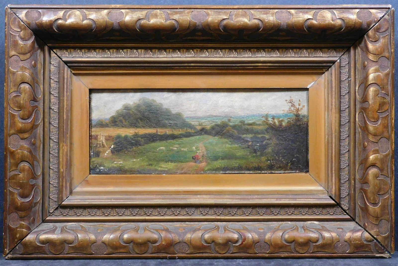 John Constable, Attributed: Blackberry Paysage: John Constable (British, 1776 - 1837) Attributed: Blackberry Paysage. Oil on paper mounted to board, signed by another hand lower right, writing by previous owner verso, framed. John Constable was the