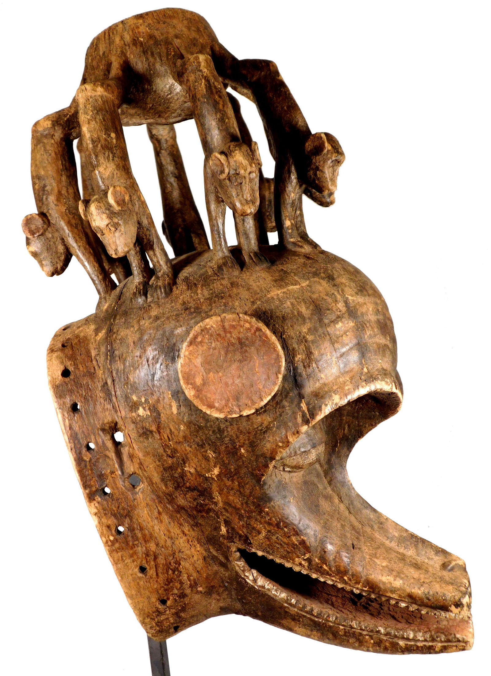 Large Mask With Many Monkeys & Cup, Baule, Ivory Coast, (1 of 13)