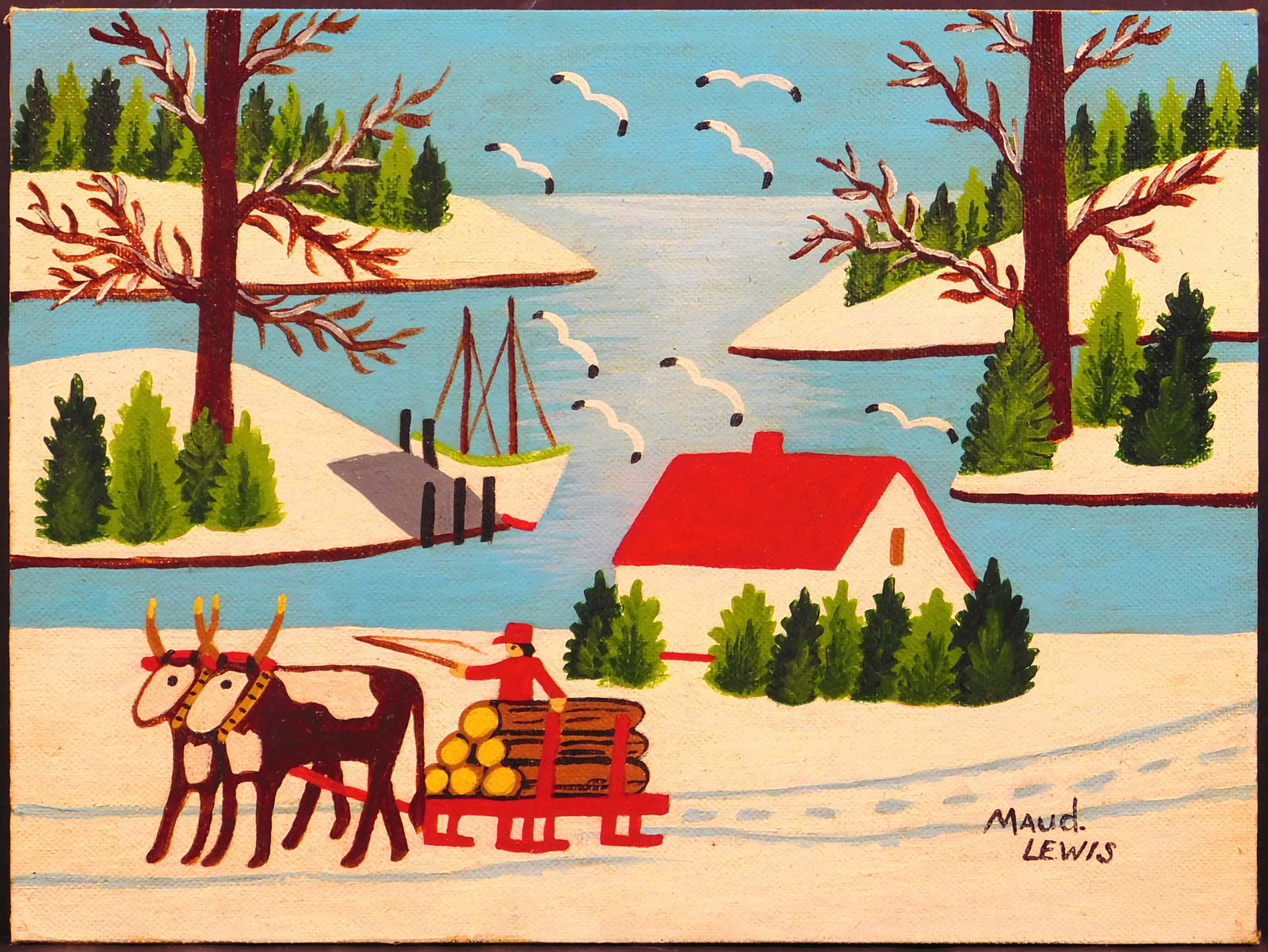 Maud Lewis, Manner of: Oxen Hauling Logs (1 of 20)