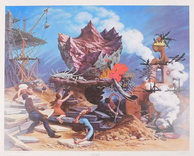 Peter Blume: The Rock: Peter Blume (American, born Russia (now Belarus), 1906-1992): The Rock. This item is a vintage collotype art print of Peter Blume's painting of "The Rock." The print was published by Artistic Picture