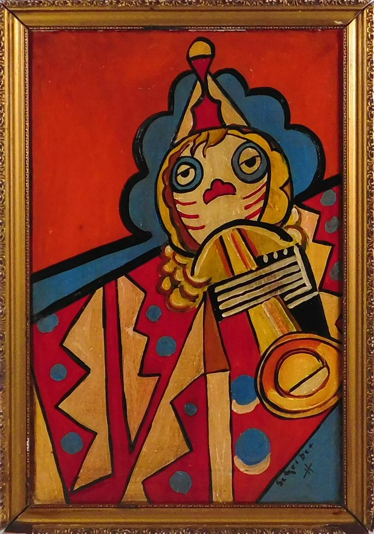 Hugo Scheiber, Attributed : Musician: Hugo Scheiber (Hungarian, 1873-1950) Attributed : Musician. Oil on linen, signed lower left, framed. Hugo Scheiber was a Hungarian modernist painter 22 x 15 1/4 inches (frame); 19 1/2 x 12 1/2 inches