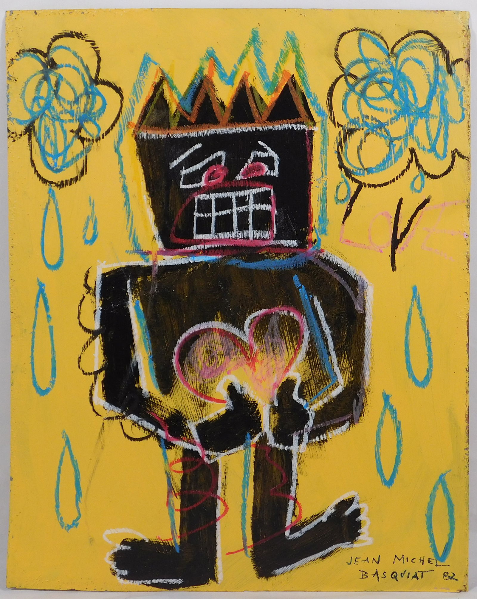 Jean-Michel Basquiat, Attributed:  Man Holding Heart (1 of 11)