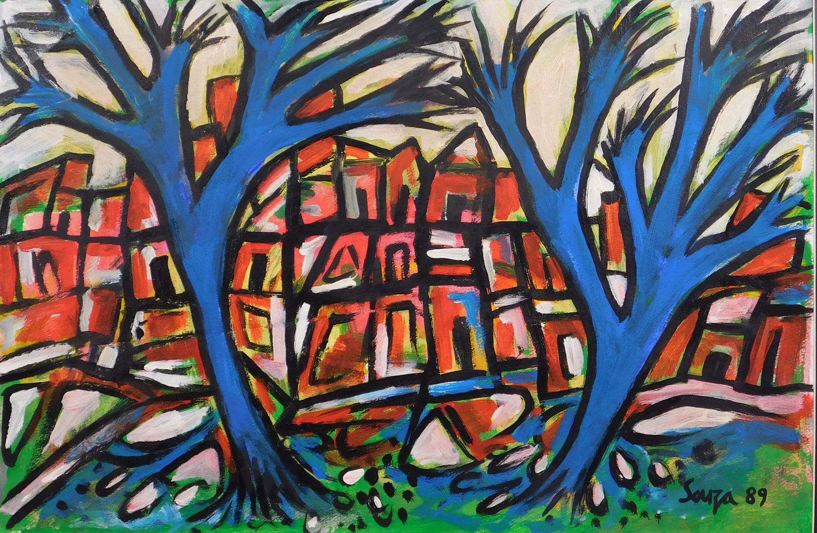 Francis Newton Souza, Attributed: Park with Brilliant Colors (1 of 17)