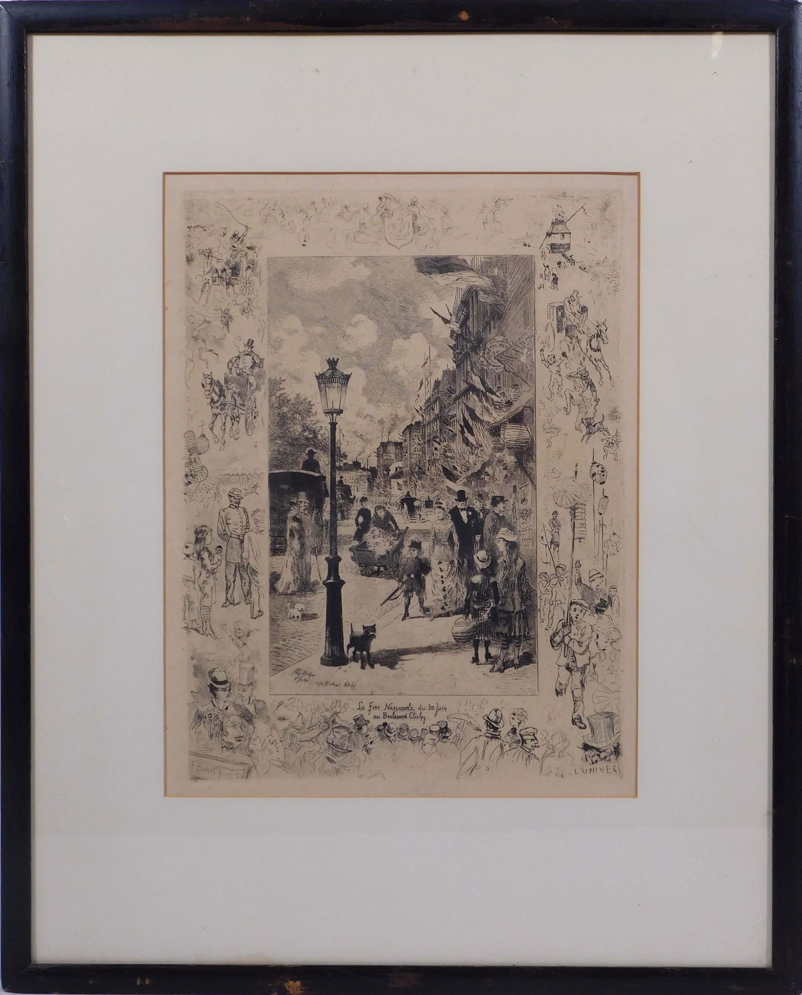 Felix Buhot: National Holiday On the Clichy Boulevard, 1878, Etching (1 of 13)