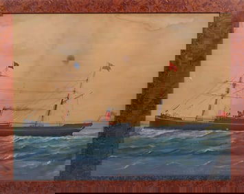 SS Collina Leaving Genoa