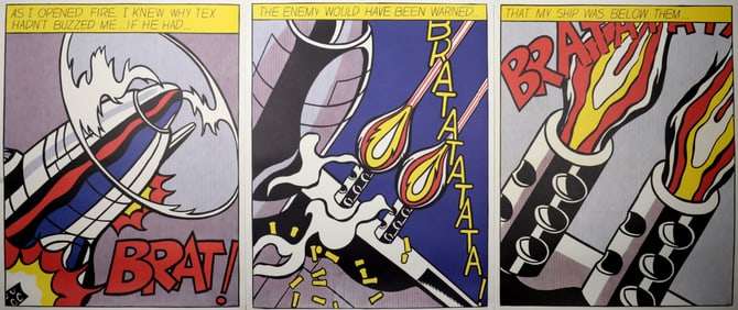 Roy Lichtenstein : As I Opened Fire (Triptych)