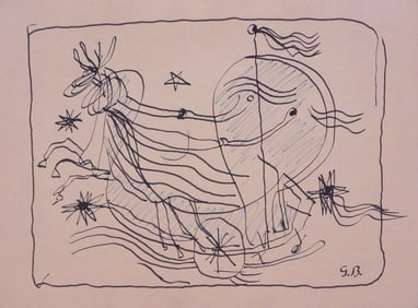 Georges Braque, Attributed/ Manner of: Guerrier monte Sur un Char