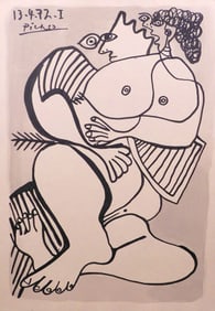 Pablo Picasso, Attributed: Reclining Nude Woman