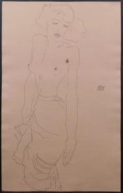 Egon Schiele, Manner of:  Stehende Frau (Standing Woman)