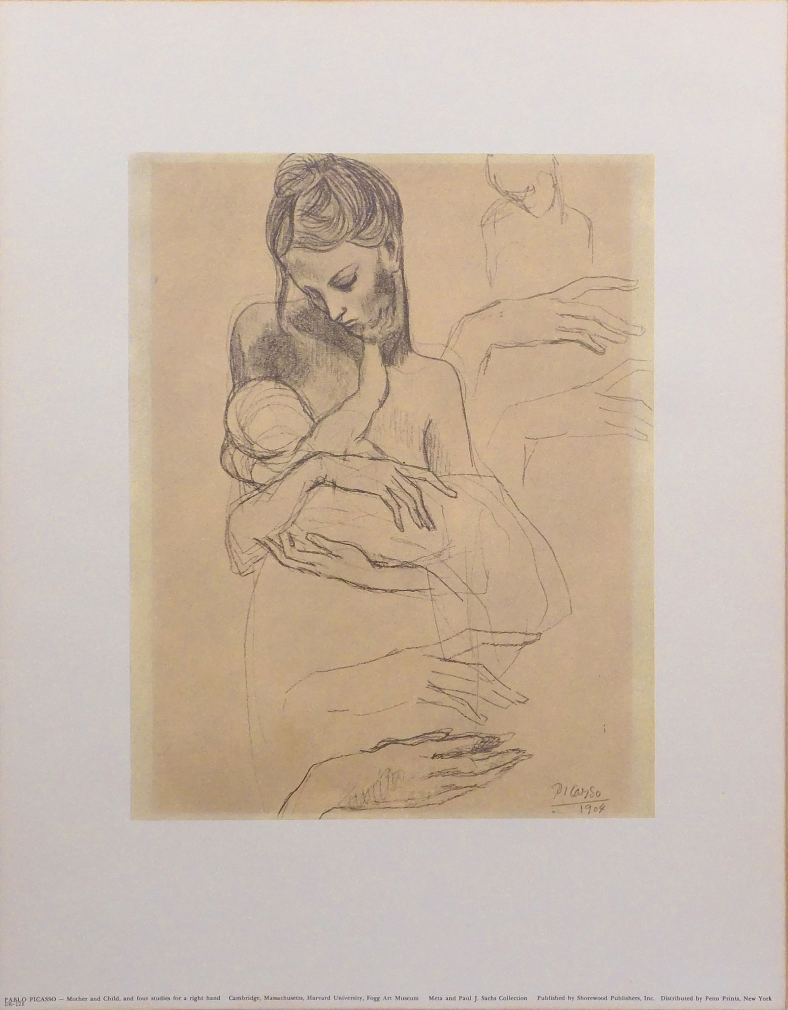 Style of Pablo Picasso:  Mother and Child, and Four Studies for a Right Hand (1 of 7)