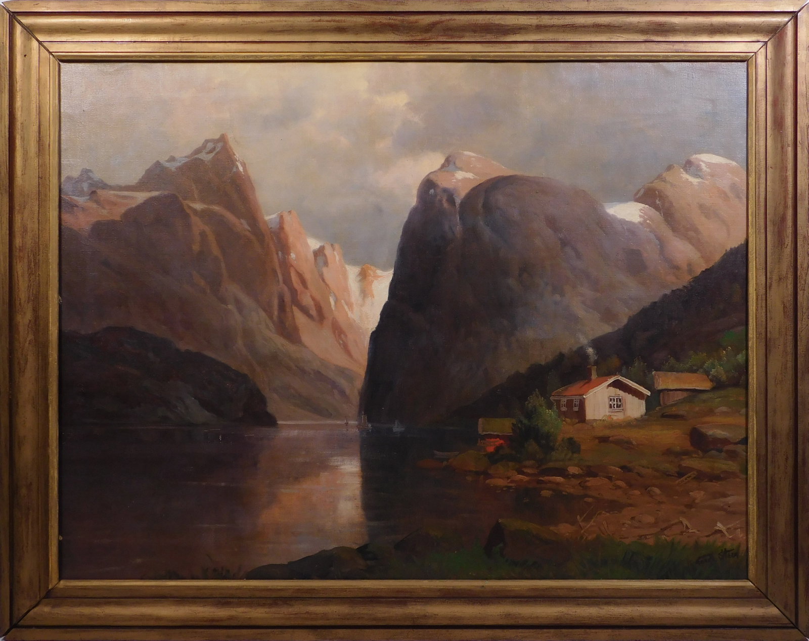 Kaare Steen : Norangsfjord: Kaare Steen (Norwegian, 1920-1978): Norangsfjord. Oil on linen, signed below, framed. 28.5 x 36 inches framed; 23.5 x 31.5 inches canvas. Private collection, Boston.