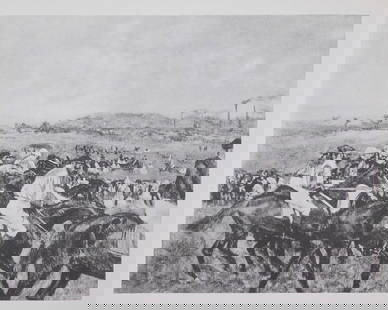 Edgar Degas: Avant les Courses (LV): Edgar Degas (French, 1834-1917): Avant les Courses (LV). Very rare, first English edition (of 400 prints) gravure prints, unsigned, unframed. Published by Meier Graeffe in association with Knopf-New Y