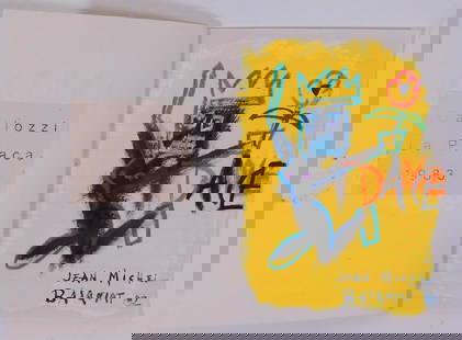 Jean-Michel Basquiat, Attributed: Spartan Composition Book: Jean-Michel Basquiat, (American, 1960-1988) Attributed: Spartan Composition Book. Oil crayon on paper bound in book, label marked Gallozzi La Placa 1983, signed on 1st page. Basquiat first achieved fa