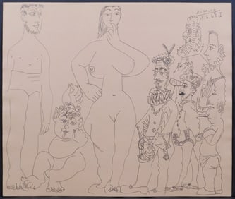 Style of Pablo Picasso:  Nude woman, Musketeers, and other Characters