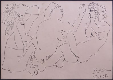 Style of Pablo Picasso:  Three Nude women