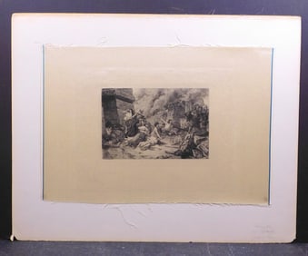 Classical Scene on Satin