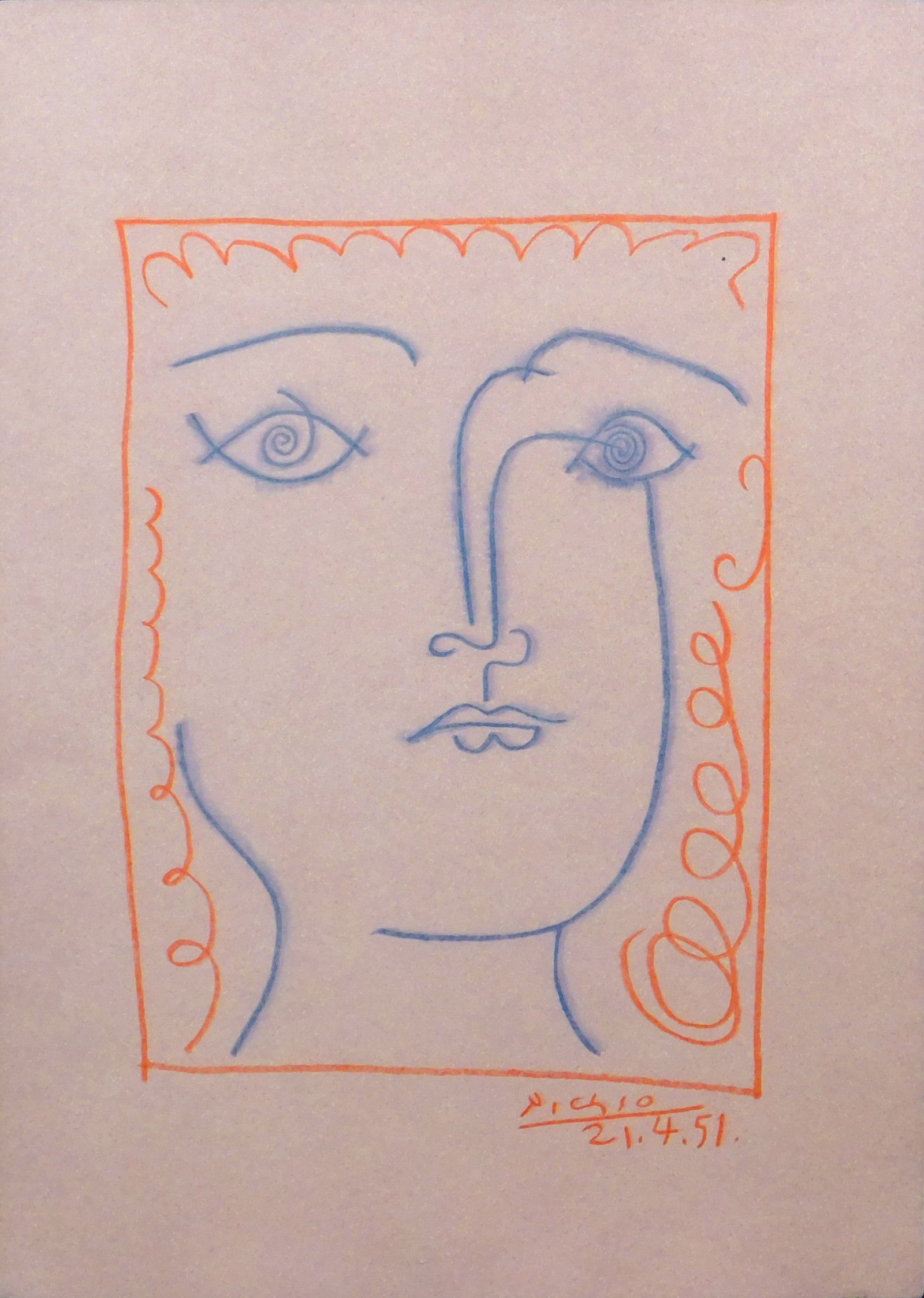 Pablo Picasso, Attributed: Visage d'une Femme (1 of 6)