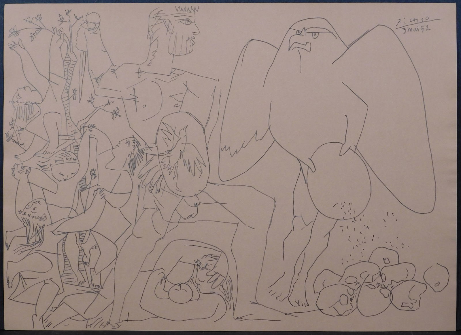 Style of Pablo Picasso:  Mythological Scene (Battle of War and Peace (1 of 8)