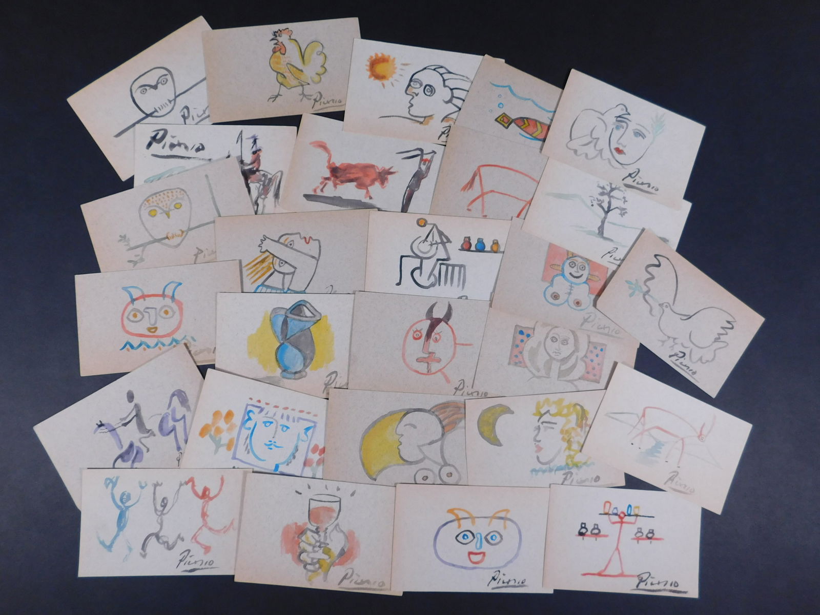 Pablo Picasso Attributed: 27 Watercolor Sketches (1 of 9)