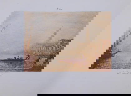 Alfred Sisley: Le Grand Canal: Alfred Sisley (French, 1839 - 1899): Le Grand Canal. Very rare limited edition gravure print. Printed by Bernheim Jeune and Floury et Marty in Paris in 1901. This item is accompanied by a document fro