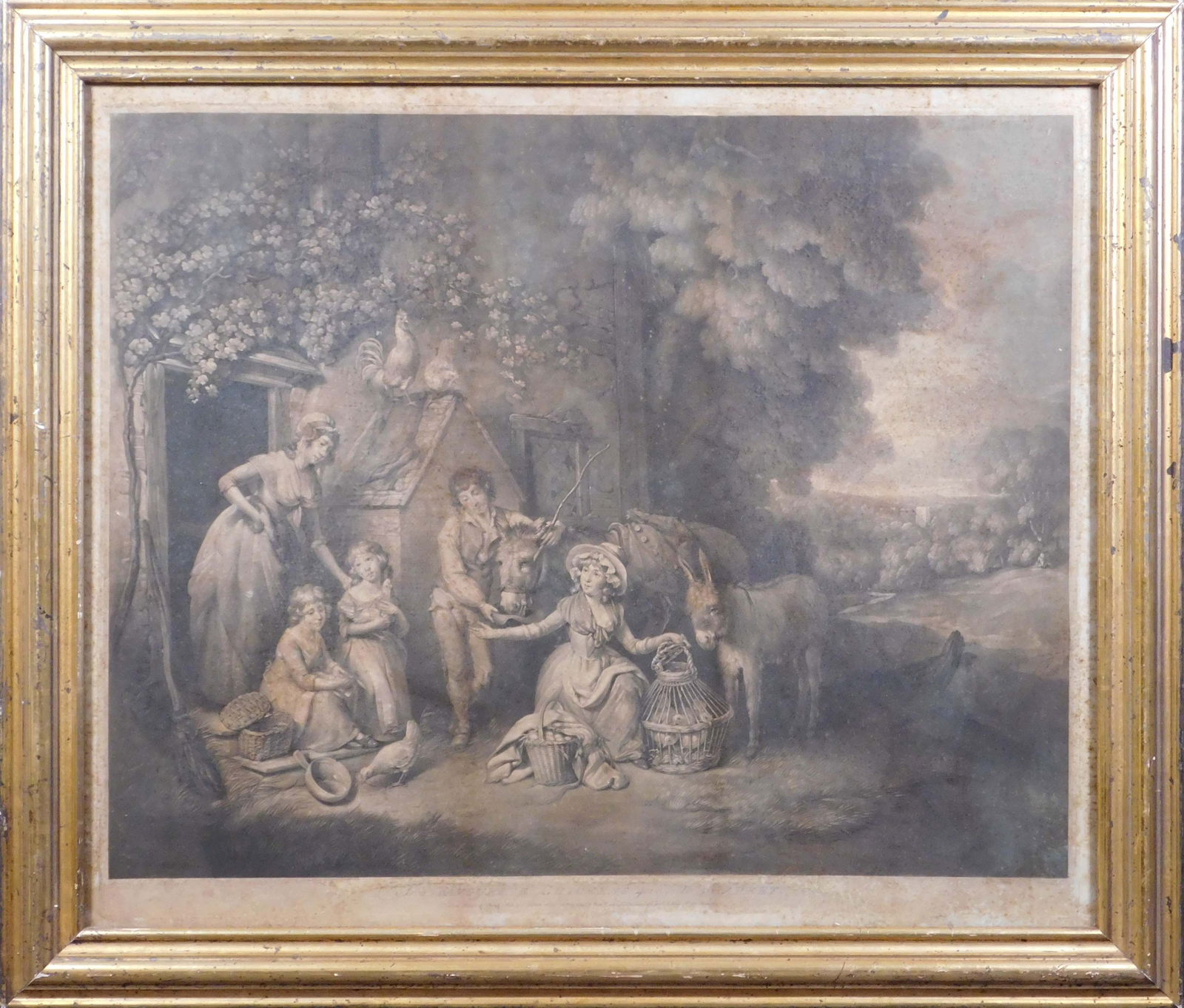 William Pether after William Redmore Bigg: Two Favorite Chickens Going to Market: William Pether after William Redmore Bigg: Two Favorite Chickens Going to Market. Mezzotint, London, Published Jany. 1. 1793, by J. Brydon, at his Looking Glass, & Print Warehouse, Charing Cross, and