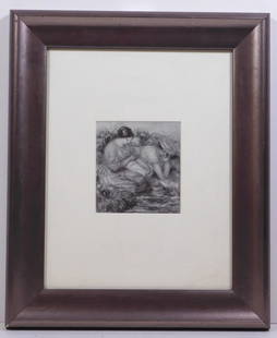 Pierre-Auguste Renoir : Women Washing: Pierre-Auguste Renoir (French, 1841-1919): Women Washing. Offset lithograph on paper, framed and matted. Commonly known as Auguste Renoir, was a French artist who was a leading painter in the developm