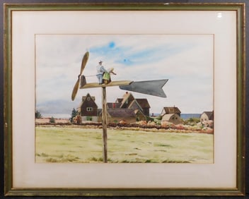 H. Olsen: Rural Farm Watercolor