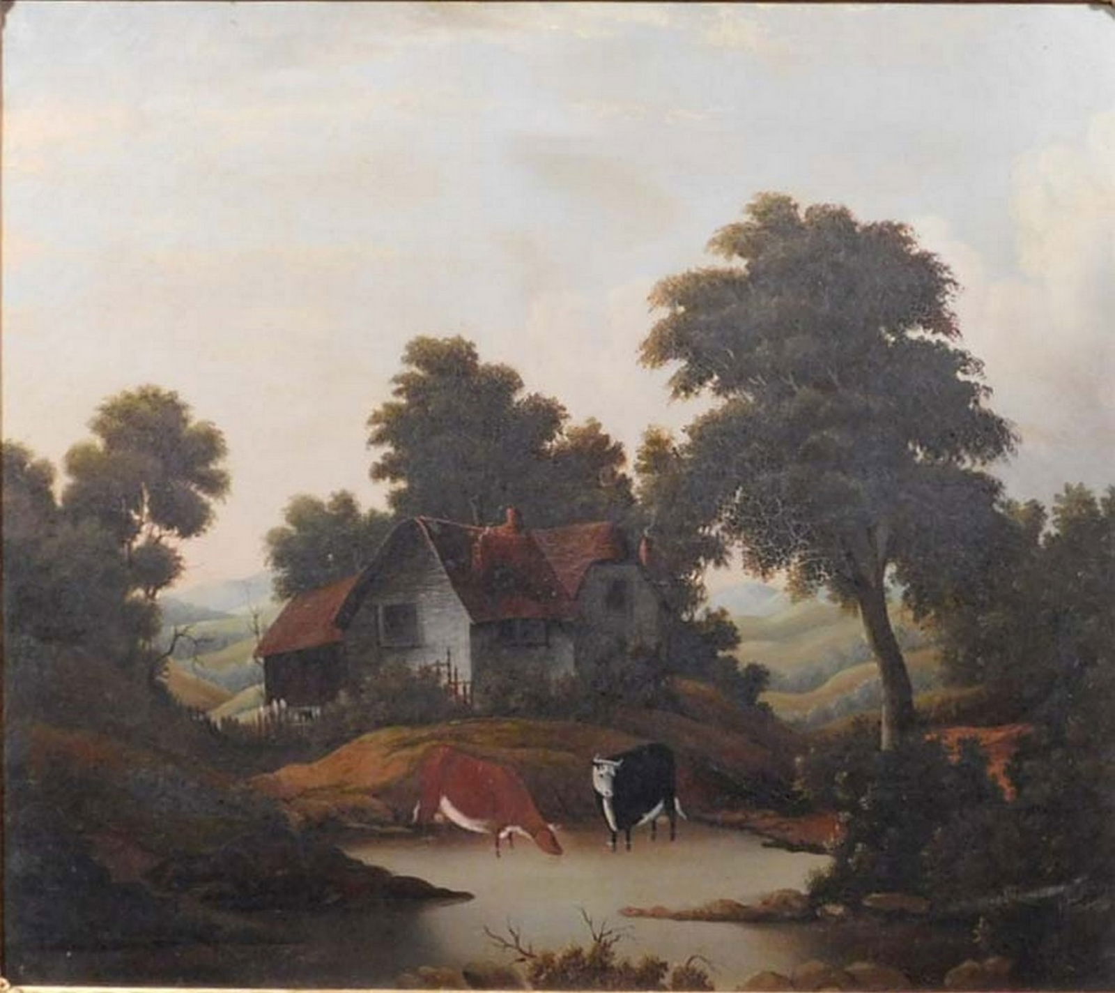 Continental School: Cows By a Stream - 3