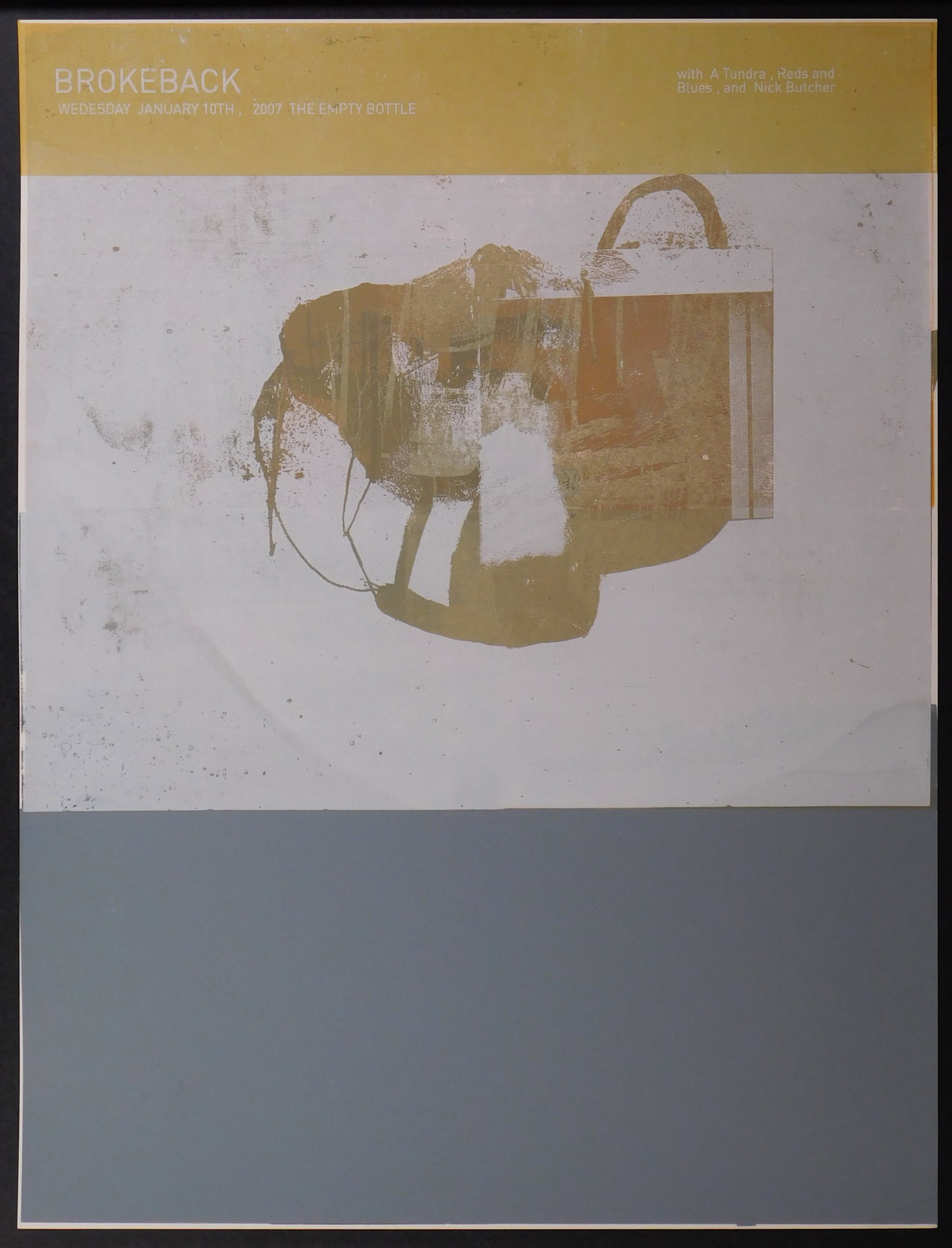 Nick Butcher and Nadine Nakanishi: Broke Back: Nick Butcher and Nadine Nakanishi ( 20th Century): Broke Back, 2007. Silk screen print, singed and numbered (28/68) below, unframed. Nick Butcher is best known in Chicago as a visual artist,